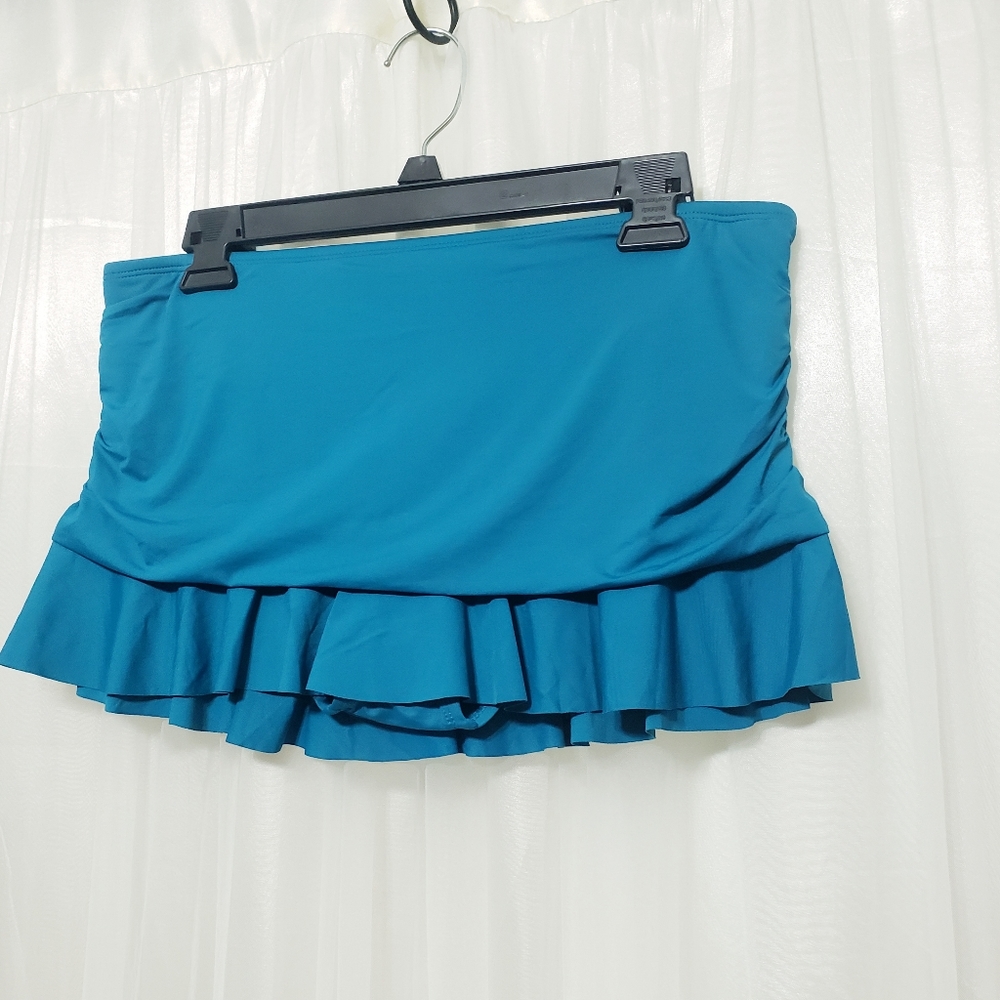 Sz 10 La Blanca Island Goddess Ruffle Swim Skirt - Picture 4 of 16